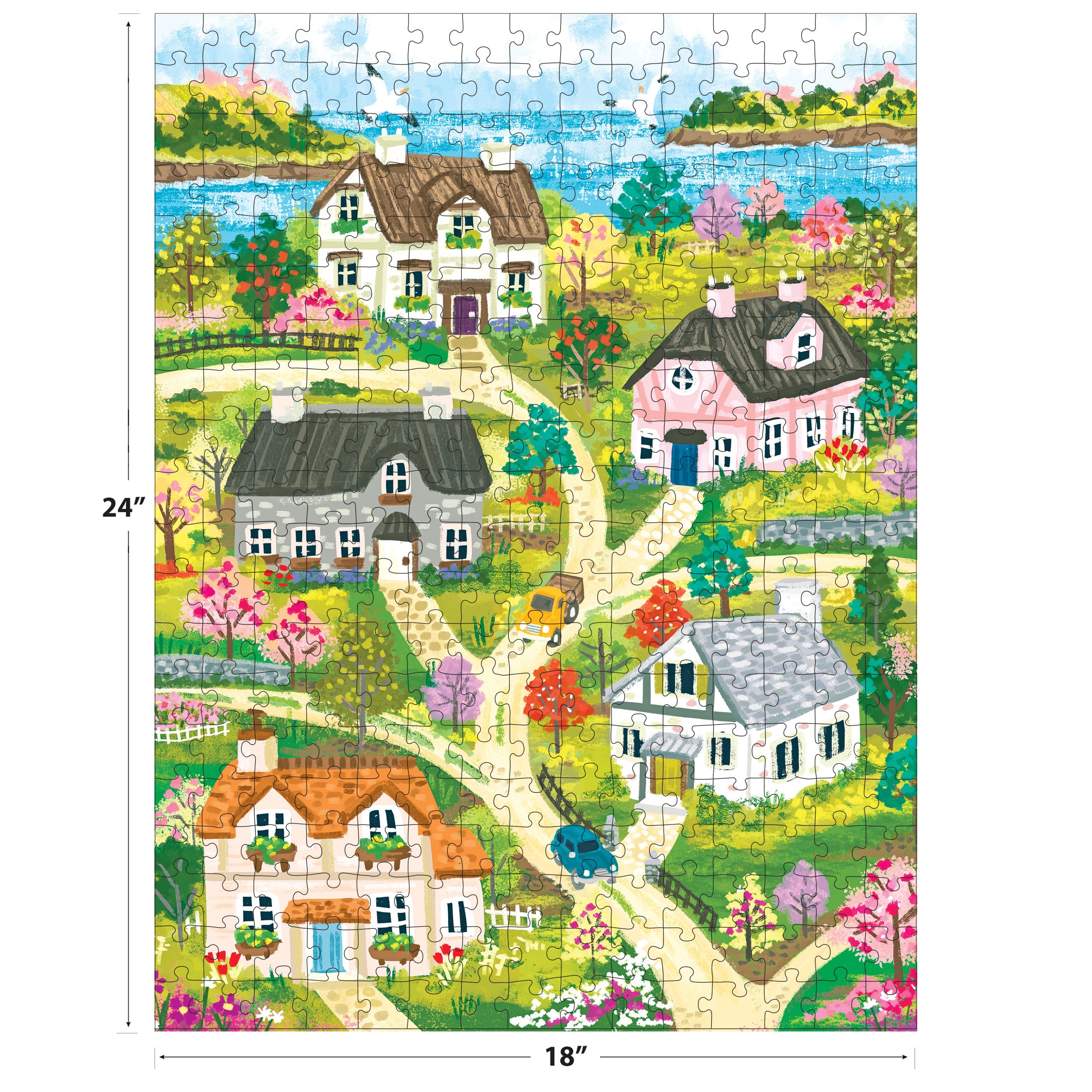 RoseArt-Olivia Gibbs-Coastal Cottage Town-300 Piece Jigsaw Puzzle