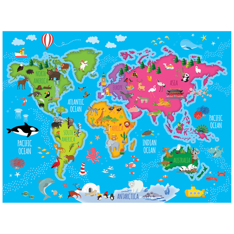 Roseart-Mapa del Mundo-Rompecabezas de 100 Piezas