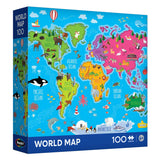 Roseart-Mapa del Mundo-Rompecabezas de 100 Piezas