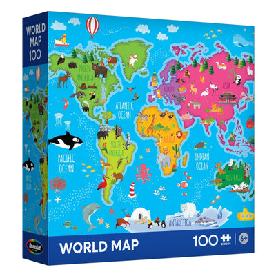 Roseart - Carte du monde - Puzzle de 100 pièces