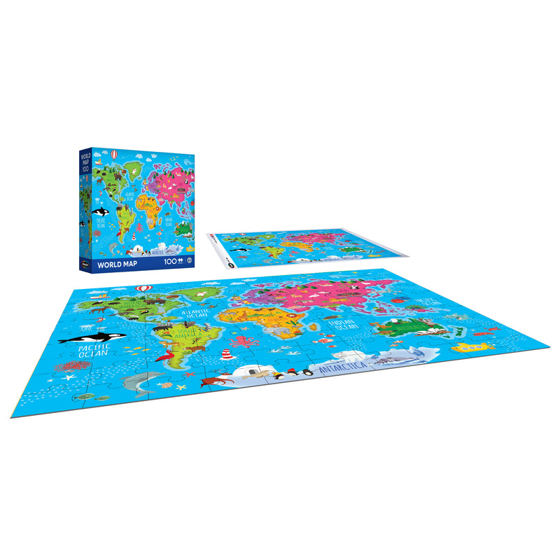 Roseart-Mapa del Mundo-Rompecabezas de 100 Piezas