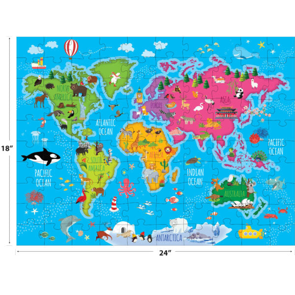 Roseart-Mapa del Mundo-Rompecabezas de 100 Piezas