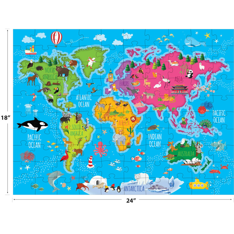 Roseart-Mapa del Mundo-Rompecabezas de 100 Piezas