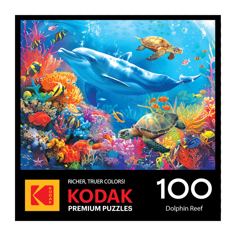 RoseArt-Kodak Premium-Dolphin Reef 100-Piece Jigsaw Puzzle