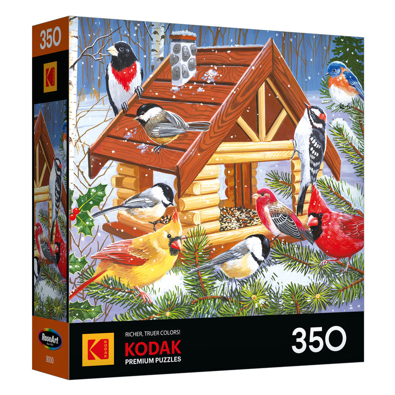 RoseArt-Kodak Premium-Winter Bird Feeder-350 Piece Jigsaw Puzzle