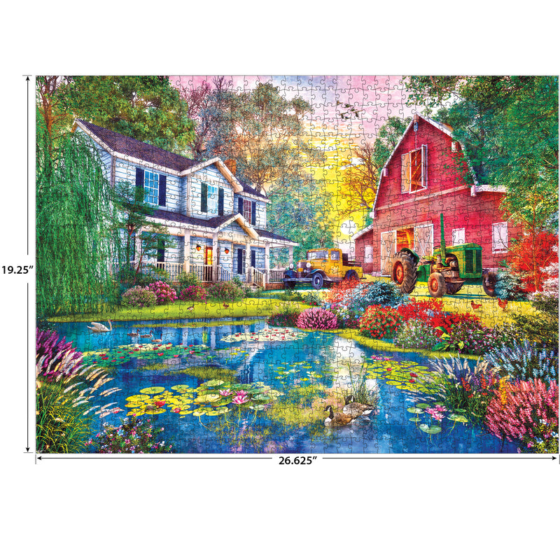RoseArt-Kodak Premium-Old Country Farmhouse-1000 Piece Jigsaw Puzzle