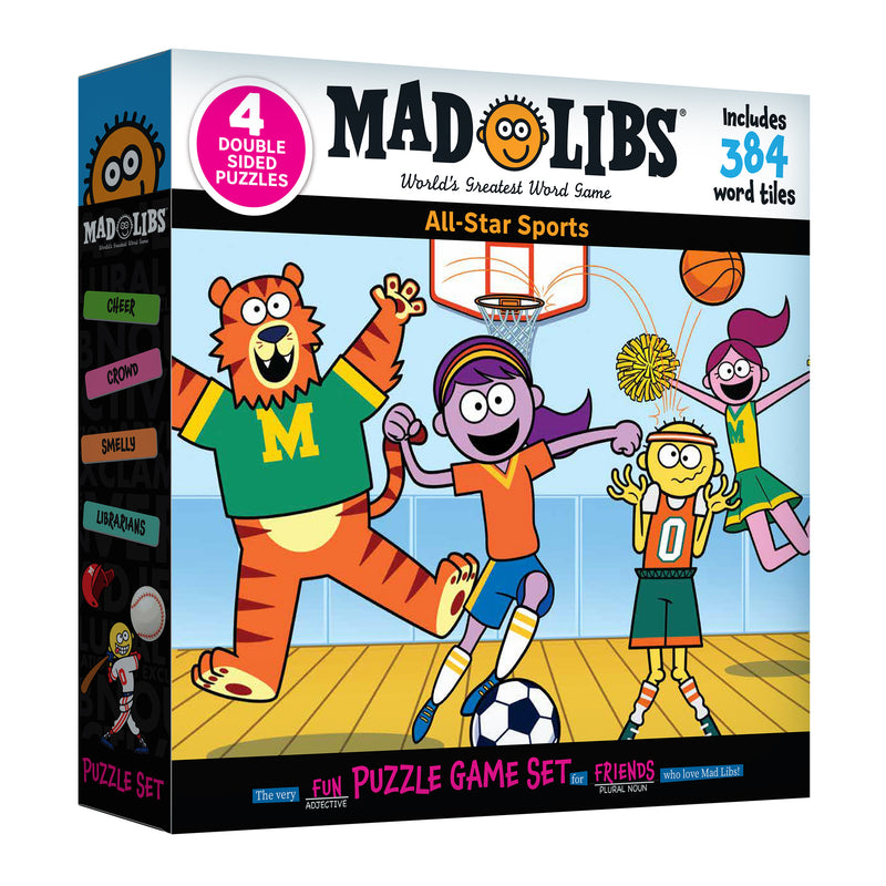 RoseArt - Mad Libs - All Star Sports - 4 x 100 Piece Jigsaw Puzzles