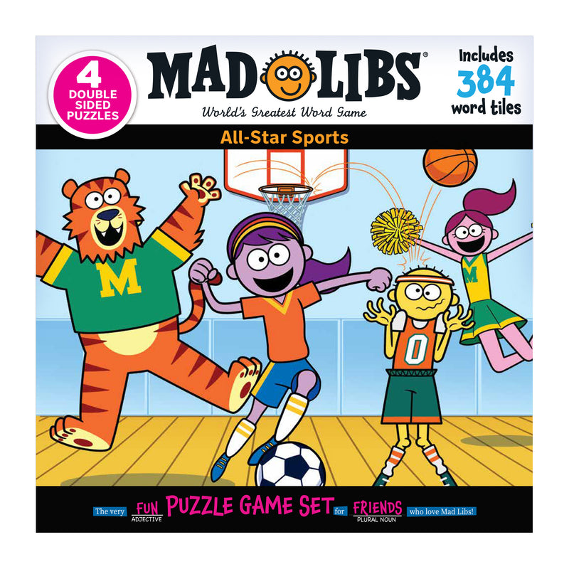 RoseArt - Mad Libs - All Star Sports - 4 x 100 Piece Jigsaw Puzzles