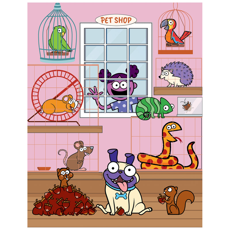 RoseArt - Mad Libs - Family Pets - 4 x 100 Piece Jigsaw Puzzles