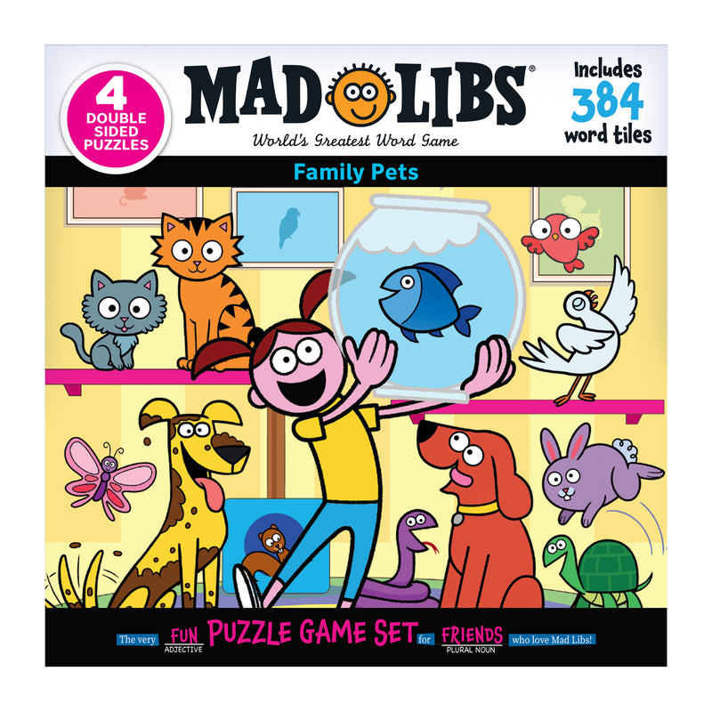 RoseArt - Mad Libs - Family Pets - 4 x 100 Piece Jigsaw Puzzles