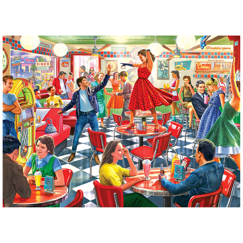 RoseArt-Regreso al pasado-Bailando en el Diner-Rompecabezas de 1000 piezas