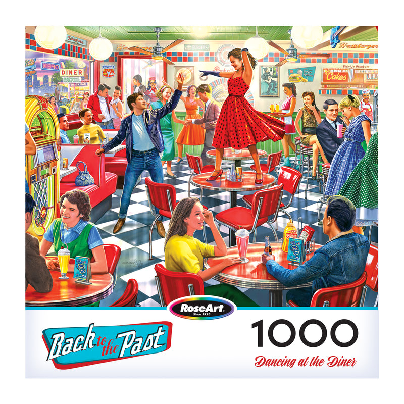 RoseArt-Regreso al pasado-Bailando en el Diner-Rompecabezas de 1000 piezas