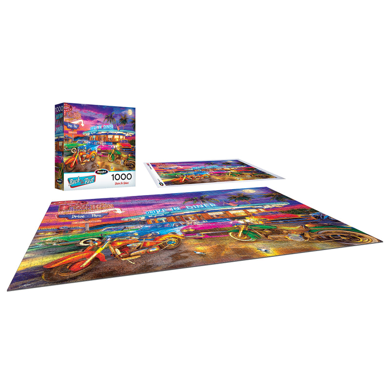 RoseArt-Back To The Past-Drive In Diner-1000 Piece Jigsaw Puzzle