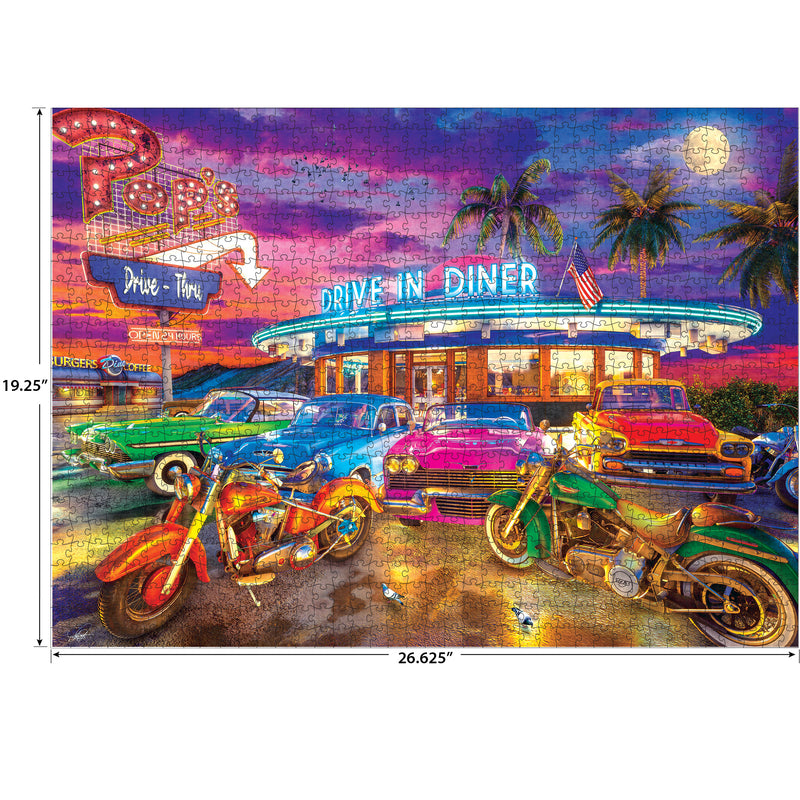 RoseArt-Back To The Past-Drive In Diner-1000 Piece Jigsaw Puzzle