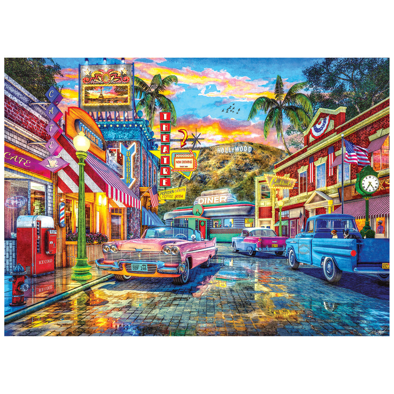 RoseArt - Retour vers le passé - Hollywood Street des années 1950 - Puzzle de 1000 pièces