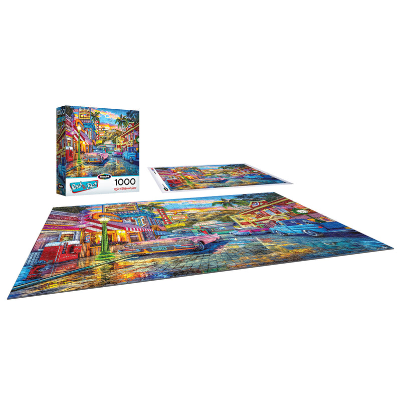 RoseArt - Retour vers le passé - Hollywood Street des années 1950 - Puzzle de 1000 pièces