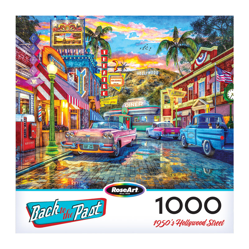 RoseArt - Retour vers le passé - Hollywood Street des années 1950 - Puzzle de 1000 pièces
