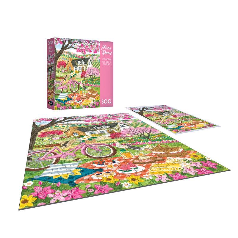 Roseart-Olivia Gibbs-Spring Picnic-300 Piece Jigsaw Puzzle