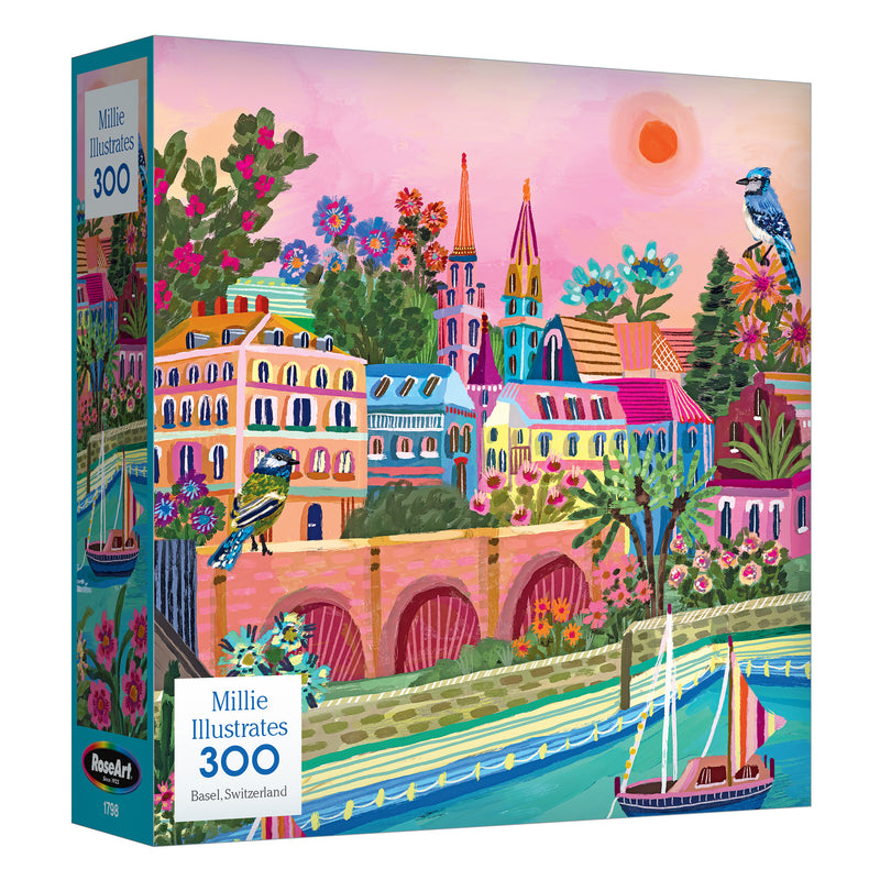 RoseArt-Millie Illustrates-Basel, Switzerland-300 Piece Jigsaw Puzzle