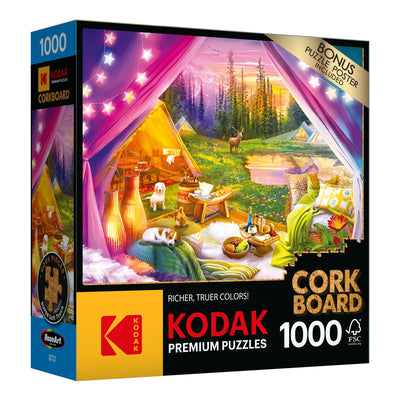 Cork board 1000 piece puzzle camping scene