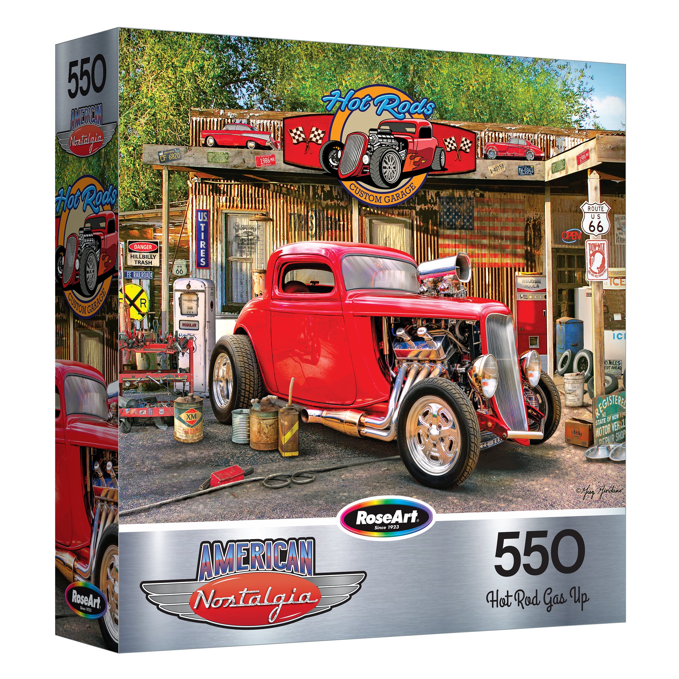 ロッキンジェリービーン HOTROD ホットロッド RoseArt American Nostalgia Hot Rod Gas Up 550-Piece Jigsaw Puzzle