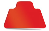 A red, trapezoidal shape with rounded corners and a shadow beneath, set against a white background - RoseArt - 4.5 oz Puzzle Glue 6 pack.