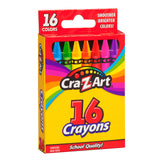 Crayones Cra-Z-Art – Estuche de 16 unidades de calidad escolar, colores brillantes, coloreado suave, no tóxico para niños