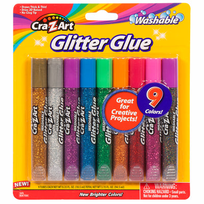 Cra-Z-Art Glitter Glue Tubes, 9 count