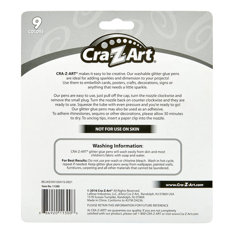 Cra-Z-Art Glitter Glue Tubes, 9 count