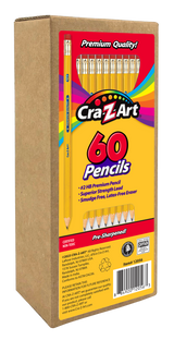 A box of Cra-Z-Art 60ct #2 HB pencils, featuring premium quality and superior strength lead.