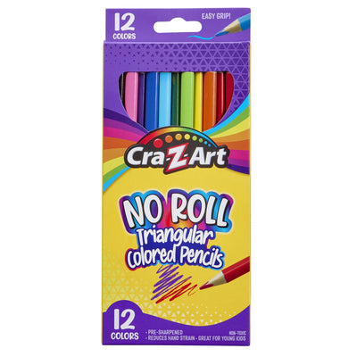 Cra-Z-Art Triangular Colored Pencils, 12 Vibrant Colors, Pre-Sharpened, Ages 3+
