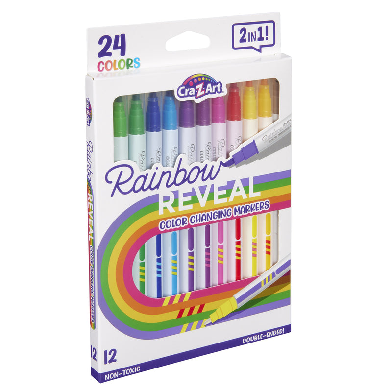 Cra-Z-Art Rainbow Reveal Color Changing Markers, 12 Double-Ended Markers, 24 Colors