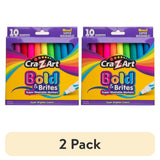 Cra-Z-Art Bold & Brites Super Washable Broad Line Markers, 10 Colors, 2 Pack (20 Markers)