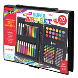 Cra-Z-Art Super Art Set for Kids, 70 Piece Drawing, Coloring & Painting Kit with Carrying Case, Ages 4+