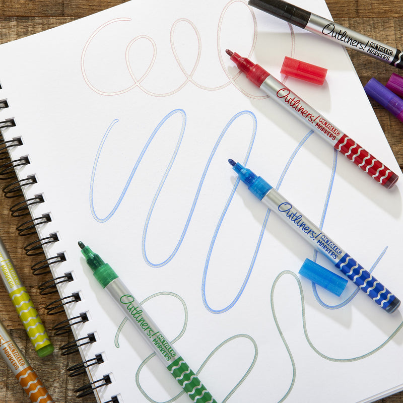 Cra-Z-Art Outliners Metallic Markers, 8 Colors, Two-Color Effect