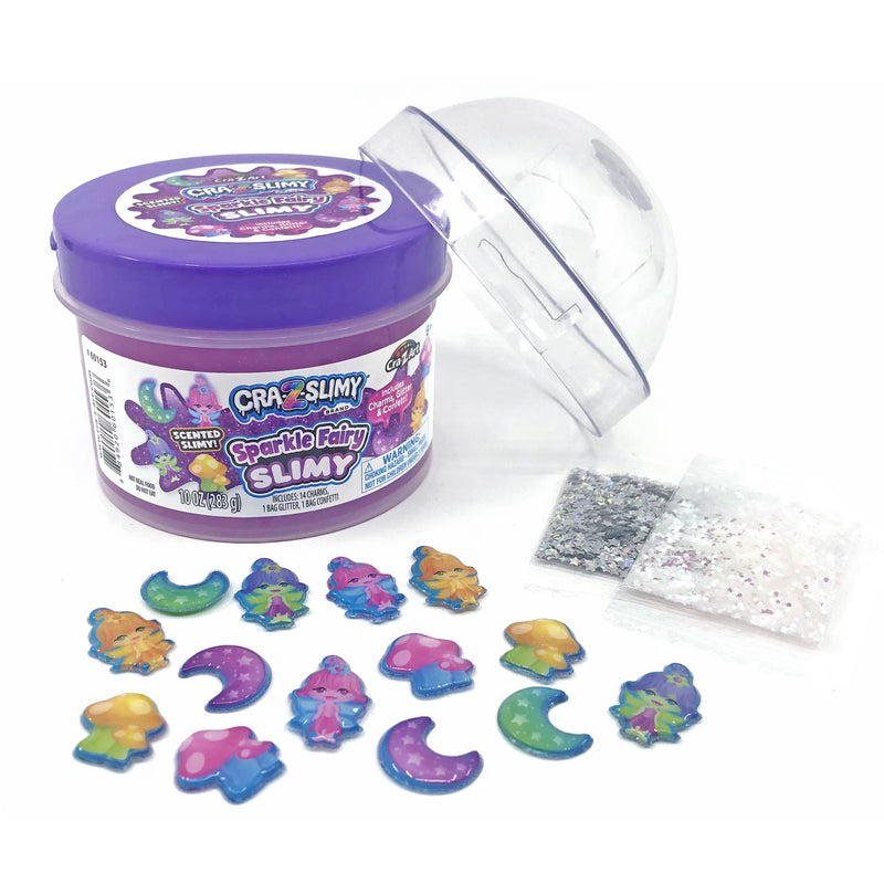 Cra-Z-Slimy Sparkle Fairy Purple Glitter Slime with Charms for Kids, Ages 6+