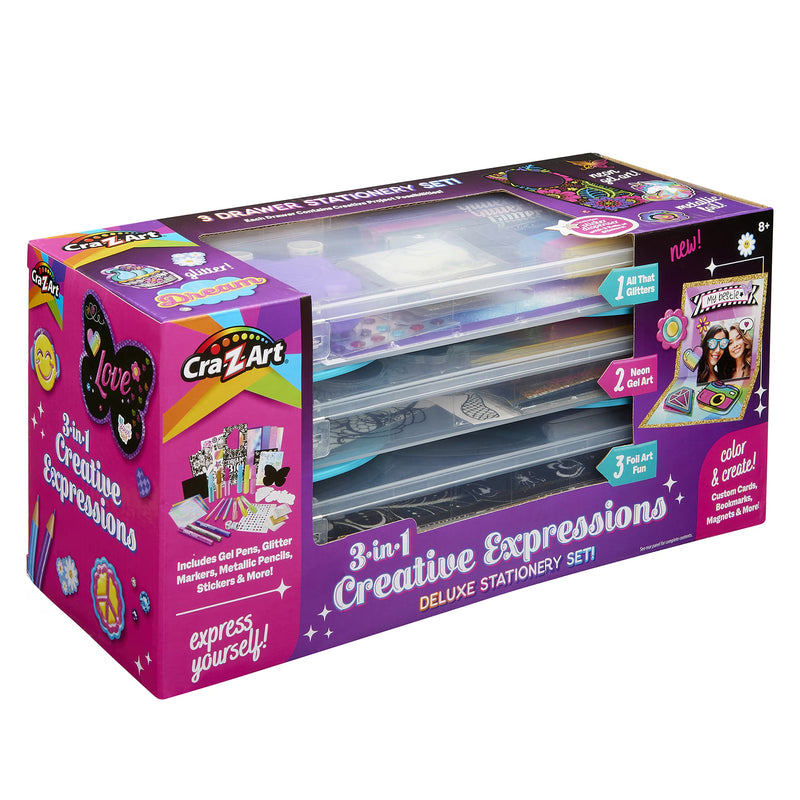 Cra-Z-Art 3-in-1 Creative Expressions Deluxe Stationery & Craft Set, Ages 8+