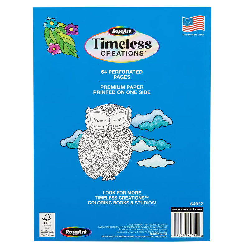 Cra-Z-Art Timeless Creations Nature’s Escape Adult Coloring Book, 64 Nature Designs