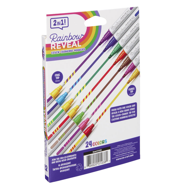 Cra-Z-Art Rainbow Reveal Color Changing Markers, 12 Double-Ended Markers, 24 Colors
