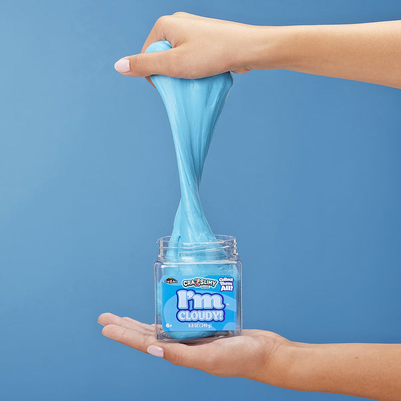 Cra-Z-Slimy I’m Cloudy Blue Cloud Slime for Kids, Soft & Fluffy Sensory Slime, 8.8 oz Jar
