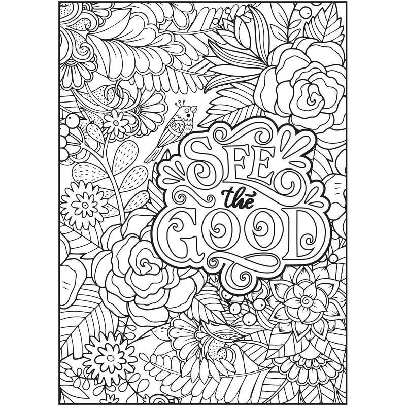 Cra-Z-Art Timeless Creations Words of Wonder Inspirational Adult Coloring Book, 64 Designs