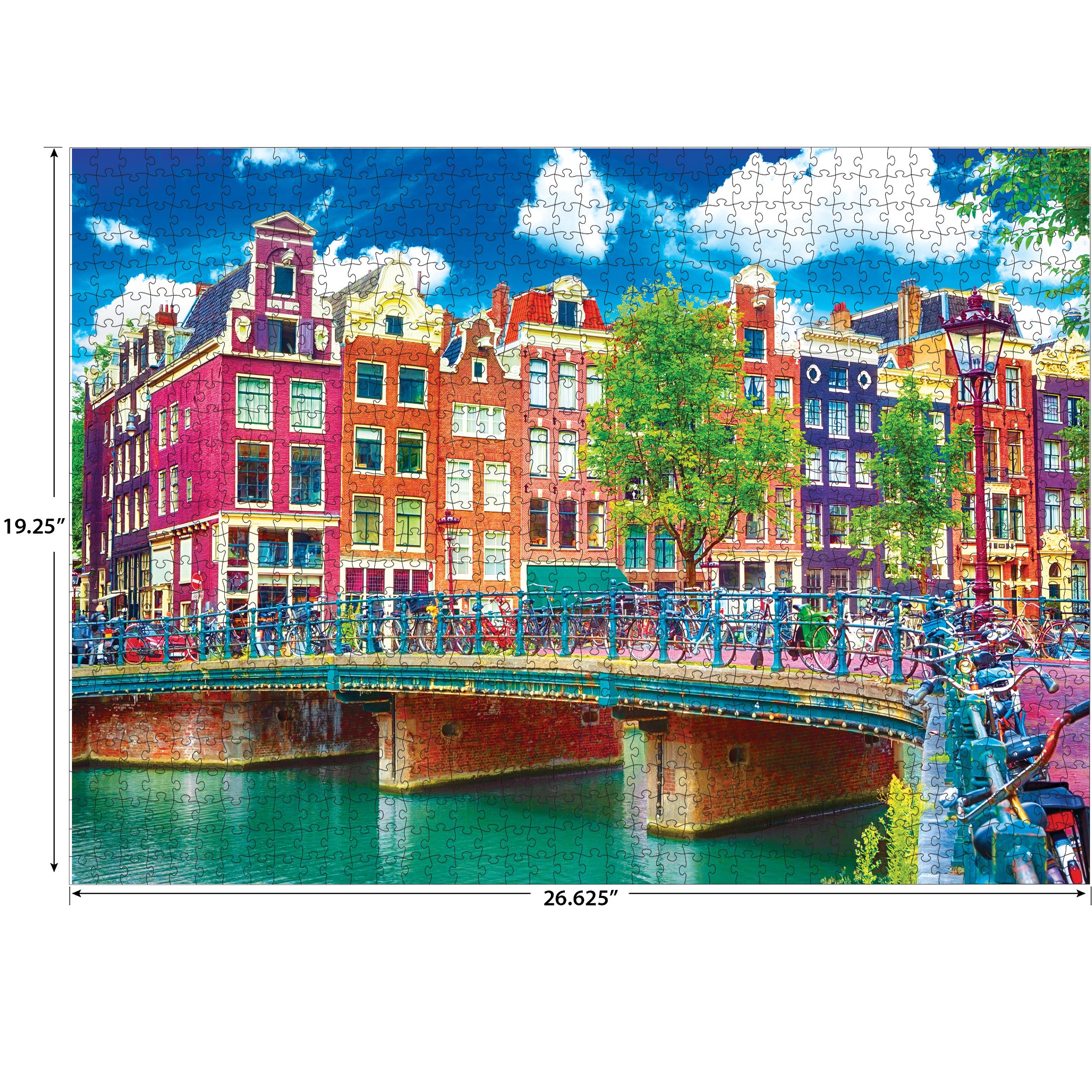 キャンバスアート大 約61cm x 約41cm RoseArt - Kodak Premium - Colorful Waterfront Buildings, Amsterdam