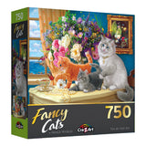 RoseArt - Gatos Elegantes - Travesuras de Biblioteca - Rompecabezas de 750 Piezas