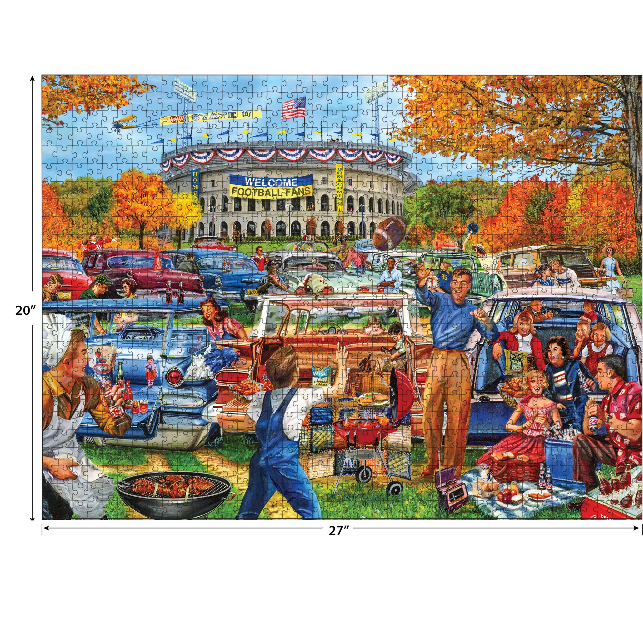 RoseArt - Back to the Past - Tailgating Fun - 1000 Piece Jigsaw