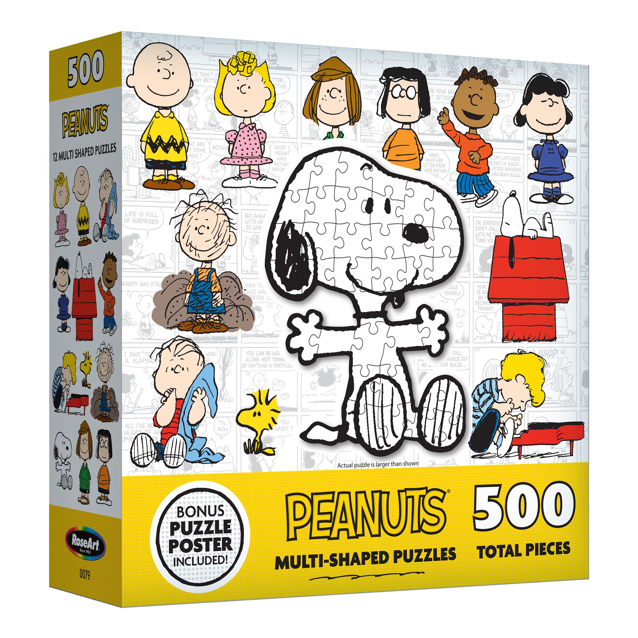RoseArt - Peanuts 12 Multi-Shaped - Peanuts - 500 Piece Jigsaw