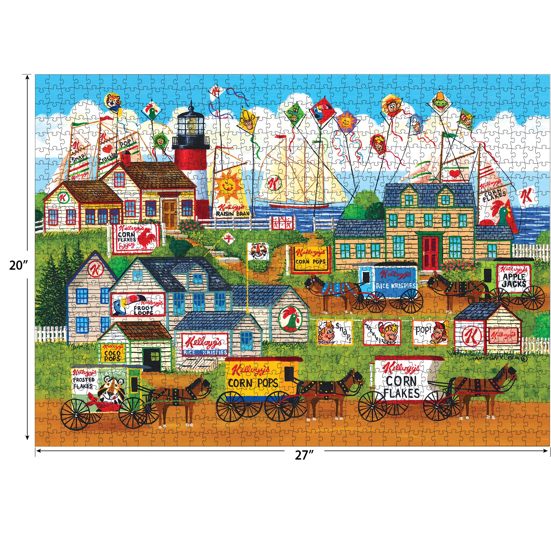 Karl Gutkows Werke 全4巻セット RoseArt - Kellogg's - Town by the Sea - 1000 Piece Jigsaw Puzzle