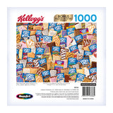 Image of a RoseArt - Kellogg's - Pop Tarts Party - 1000 Piece Jigsaw Puzzle depicting an assortment of Kellogg's Pop-Tarts packaging. Includes a bonus puzzle poster. Made by RoseArt.