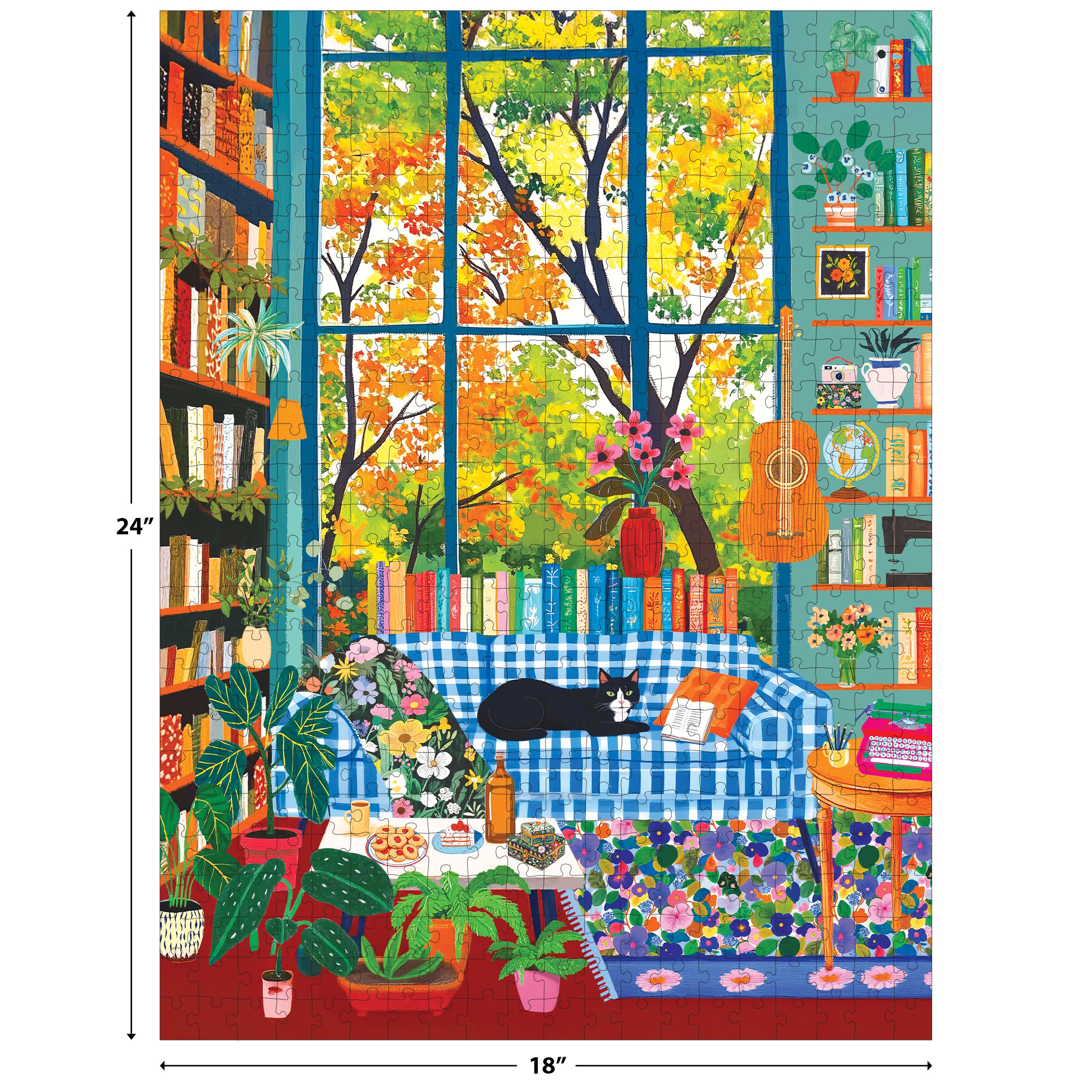 RoseArt Vertical Visions Cozy Reading Room 500-Piece Jigsaw Puzzle