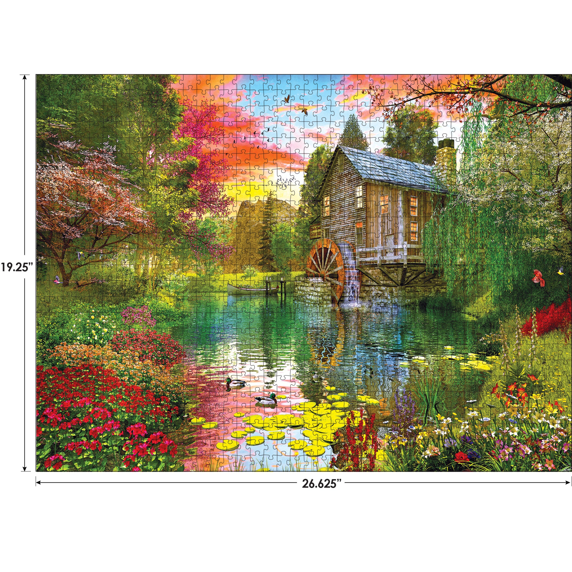 ジグソーパズル Caress JAMES McLOUGHLIN 1000ピース RoseArt - My Happy Place - Sunset at the Mill - 1000 Piece Jigsaw
