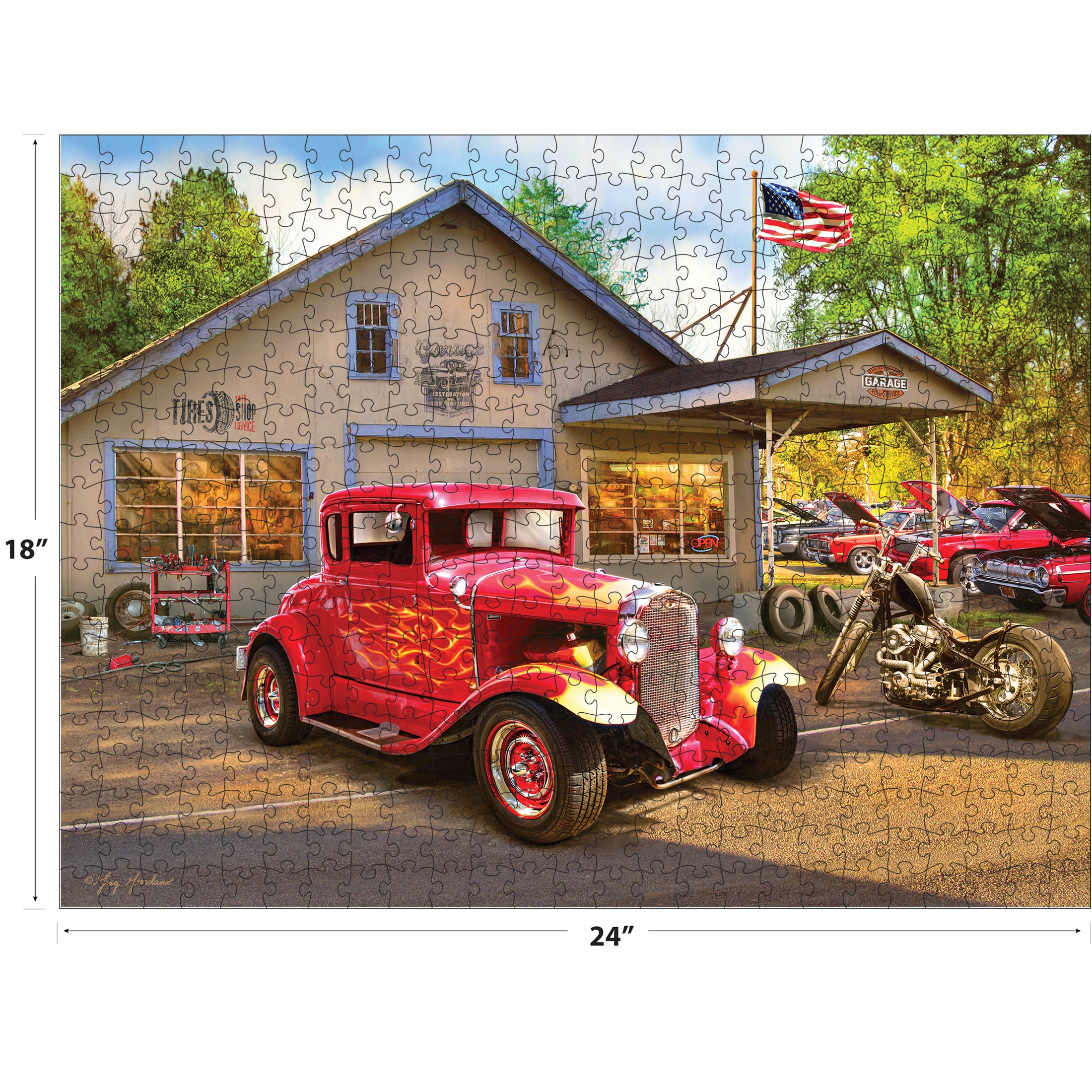 RoseArt - American Nostalgia - Hot Rod Flames - 550 Piece Jigsaw